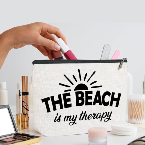 4PCS Beach Vacation Essentials Makeup Bag, Cute Cosmetic Bags for Women, Beach A - Picture 6 of 6